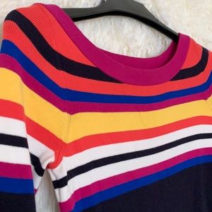 Boston proper multicolored crewneck 3/4 sleeves